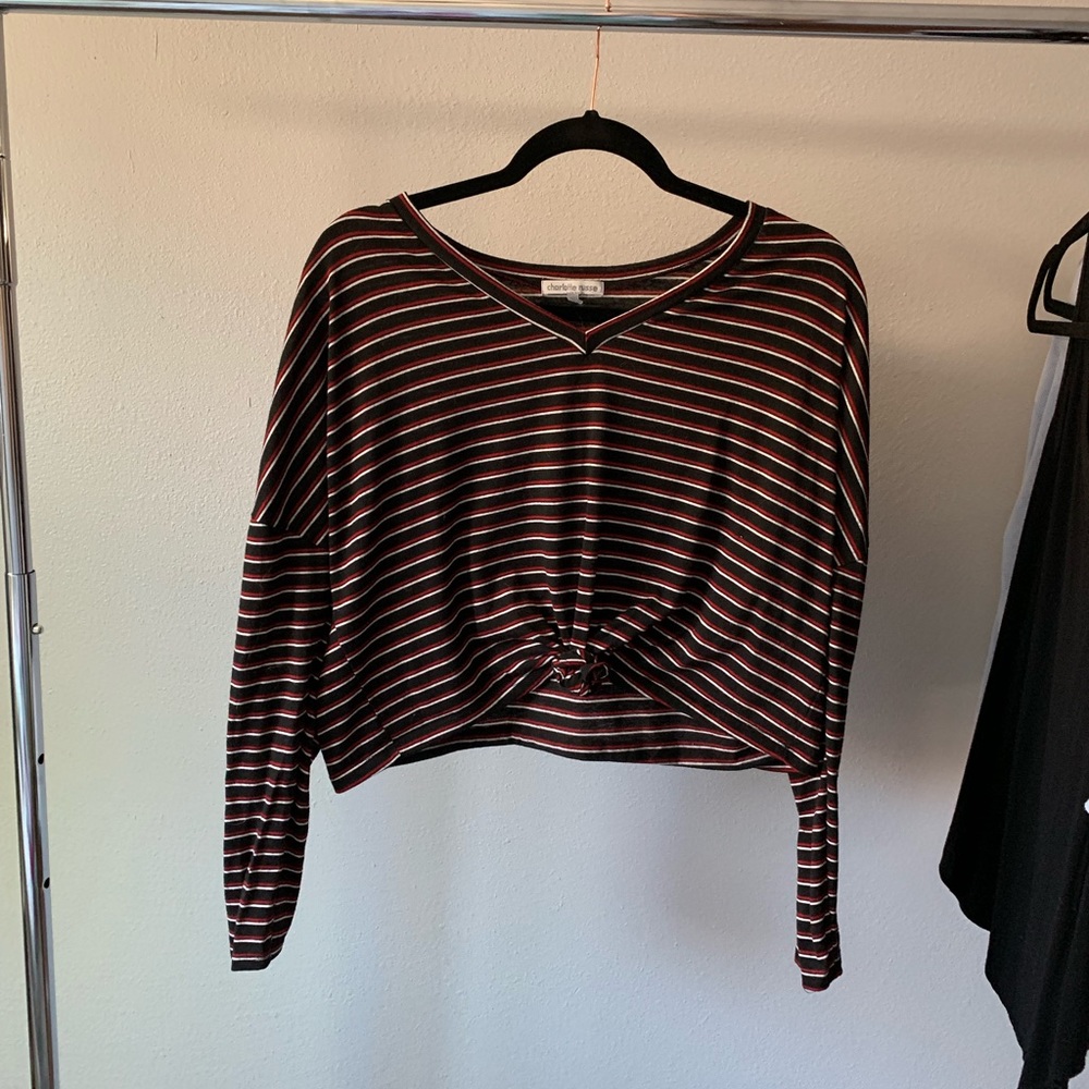 Long Sleeved Cropped V-Neck